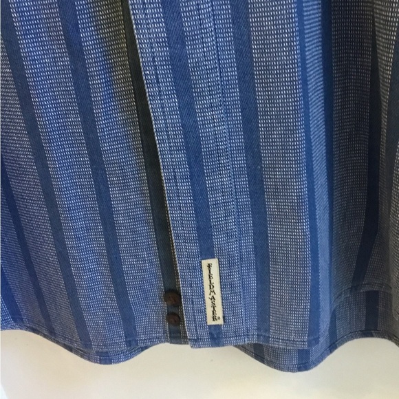 Vintage Fieldmaster Cotton Blue Striped Button-Down Shirt Size Large Tall - Picture 2 of 7